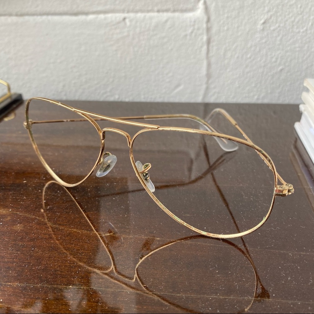 Ray Ban gold aviators, *frame only*